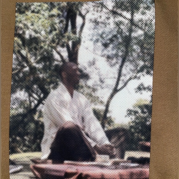 Supervsn‎ Heavyweight Chocolate Brown Hoodie with Graphic Print - Picture 2 of 6